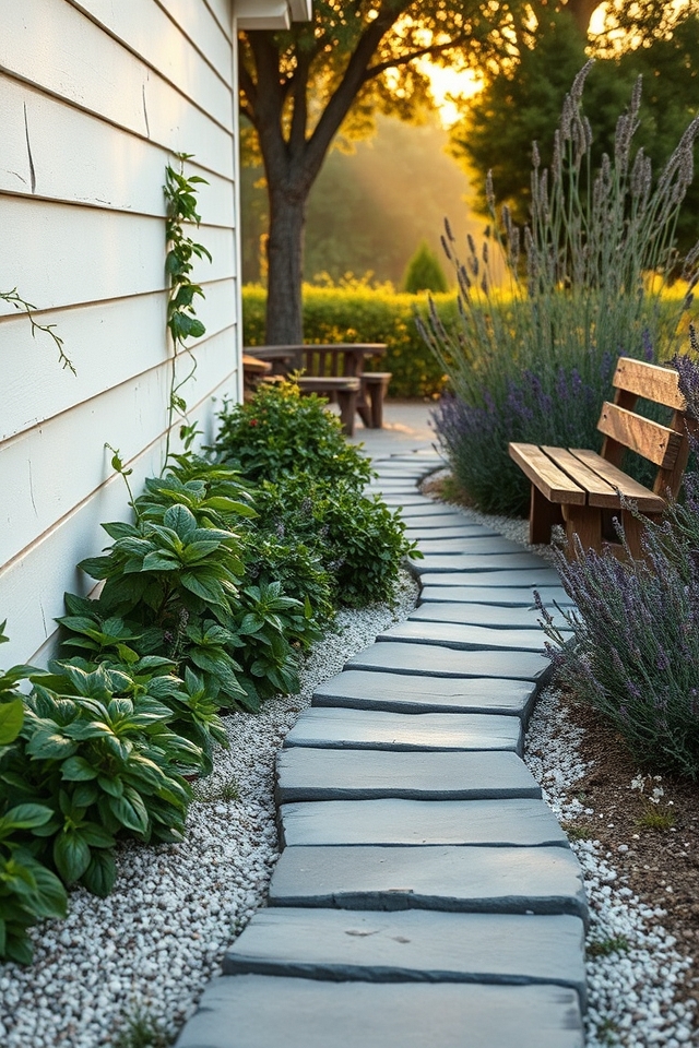 aromatic herbs winding paths
