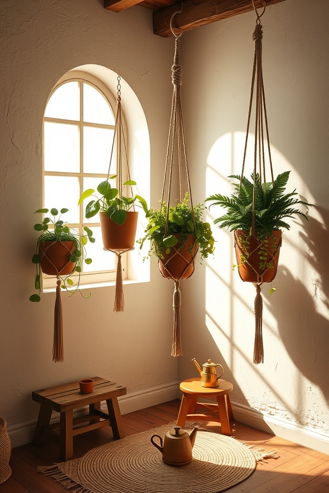 artistic bohemian macrame hangers