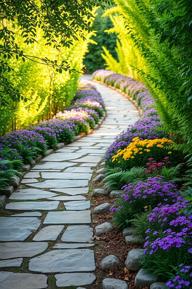 attractive narrow garden pathways