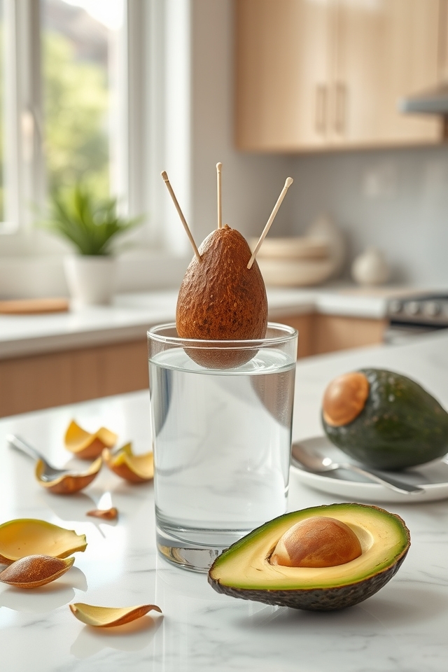 avocado seed toothpick suspension