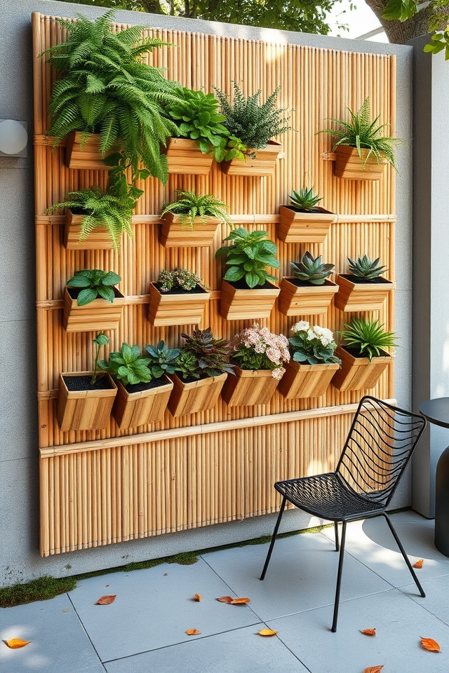 bamboo screen with pockets