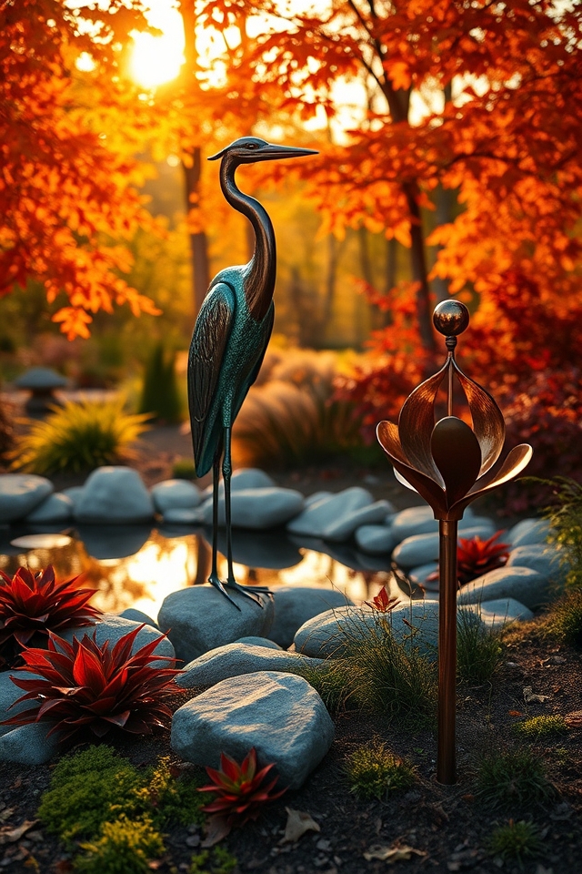 beautiful patinaed copper ornaments