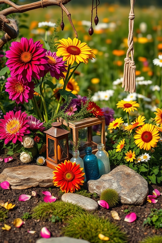 bohemian eclectic flower patch