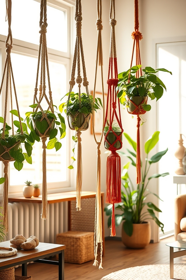 boho chic macram plant hangers
