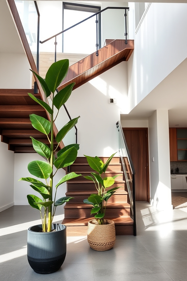 bold fiddle leaf staircases