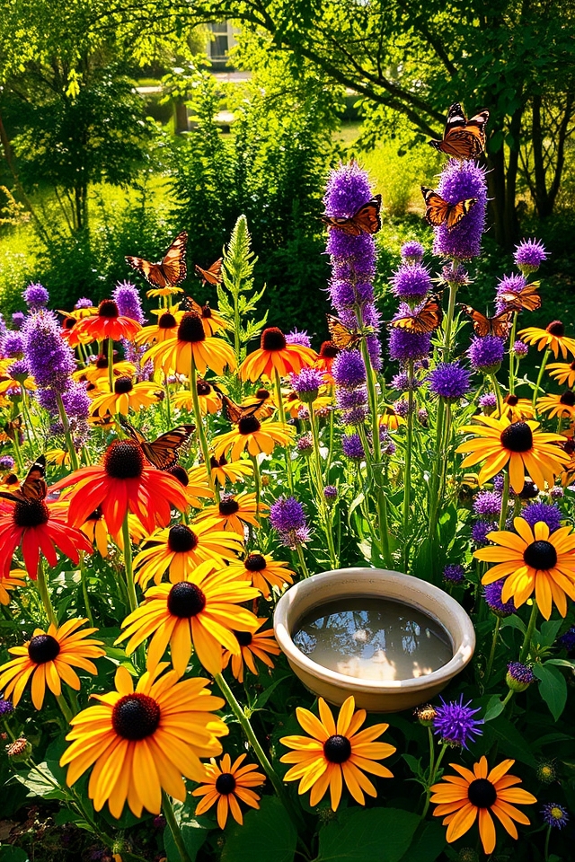 butterfly haven with wildflowers