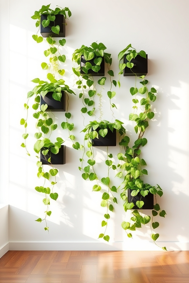 cascading greenery wall displays