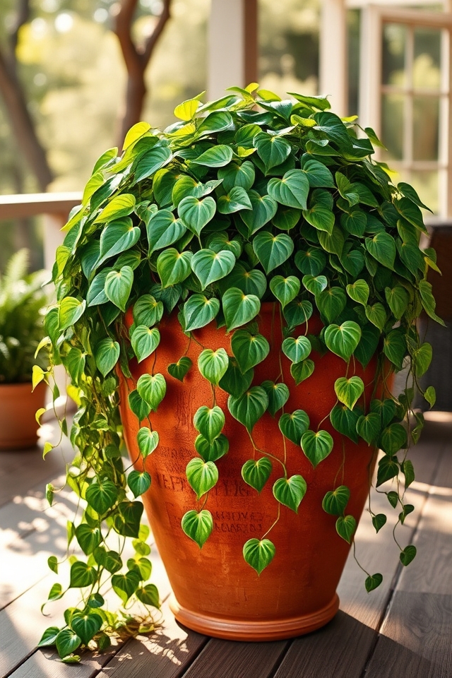 cascading pothos overflowing greenery
