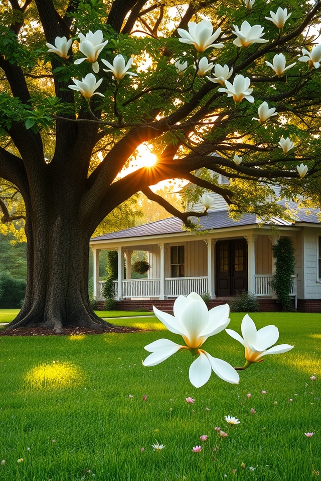 charming fragrant blooming magnolias