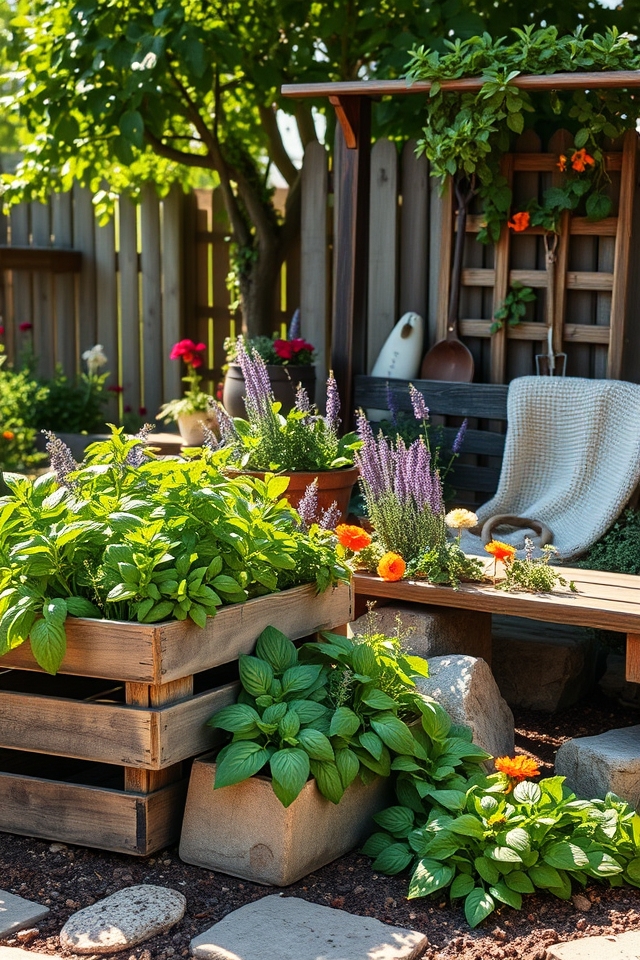 charming fragrant herb garden