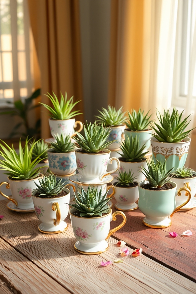 charming vintage teacup displays