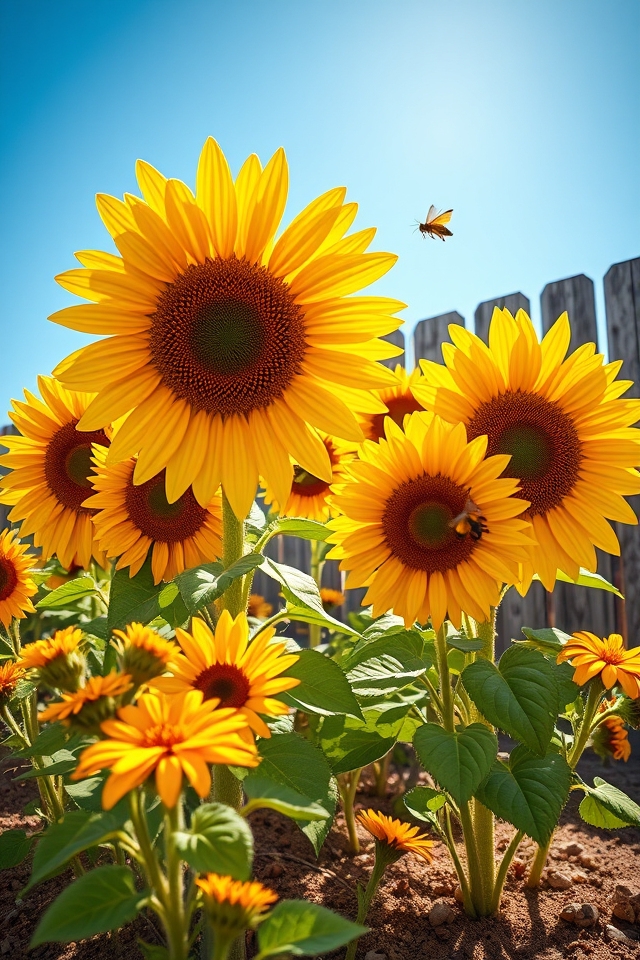 cheerful summer sunflower display