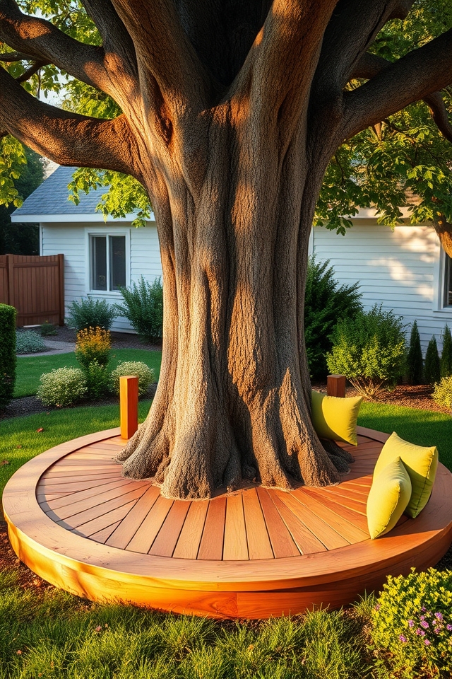 circular deck around tree
