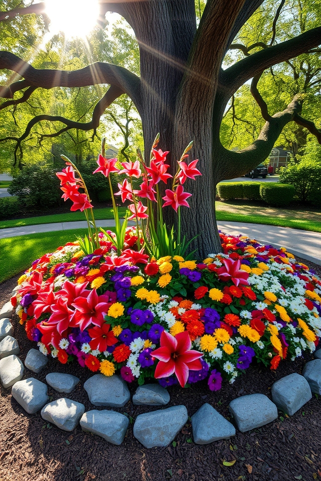 circular flower bed design