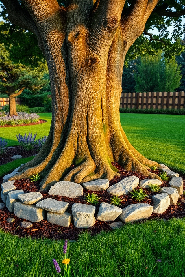 circular rustic stone border