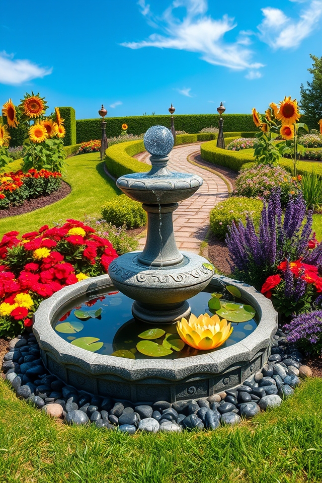 circular water oasis feature
