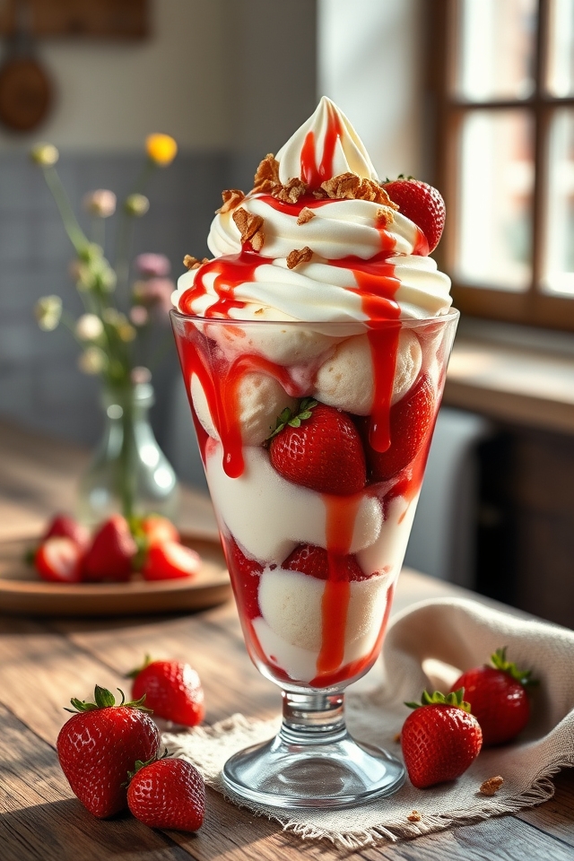 classic strawberry bliss sundae