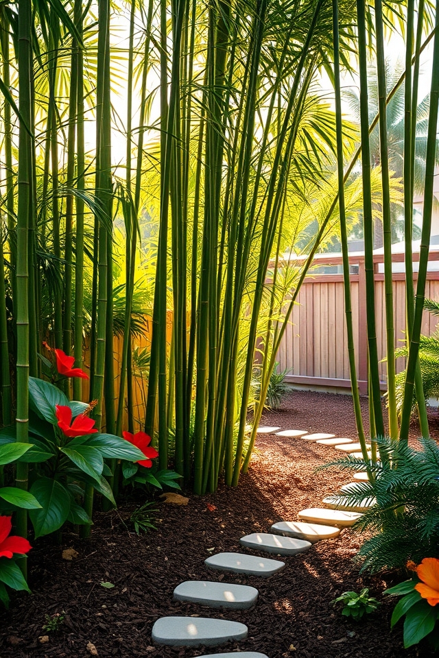 clumping bamboo privacy border