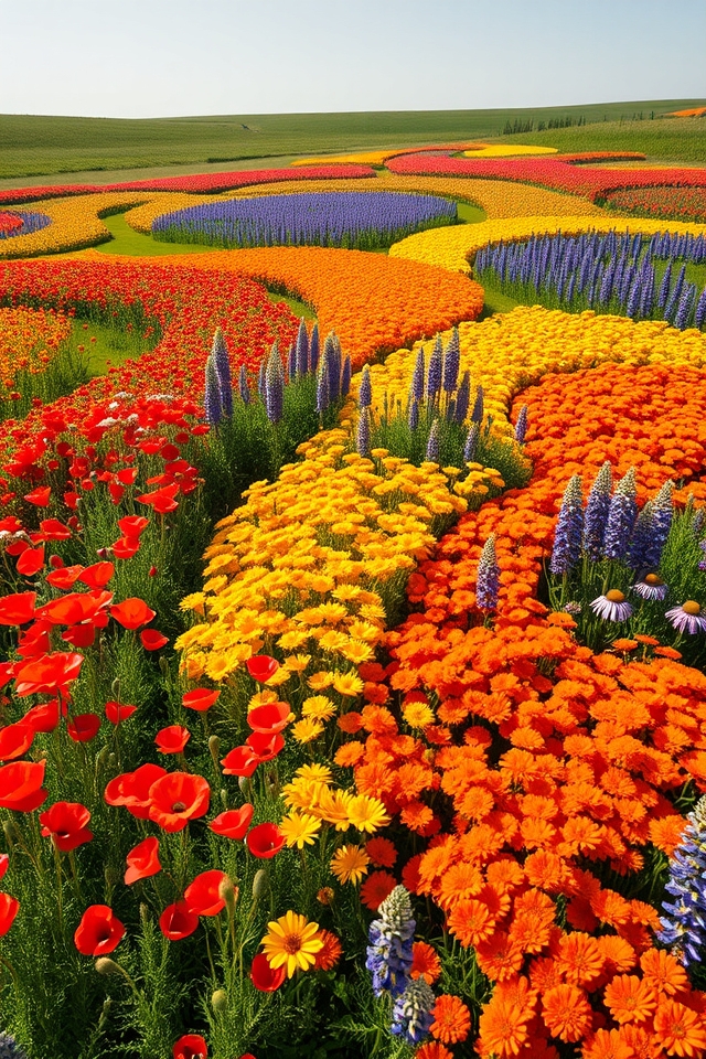 color themed wildflower layouts