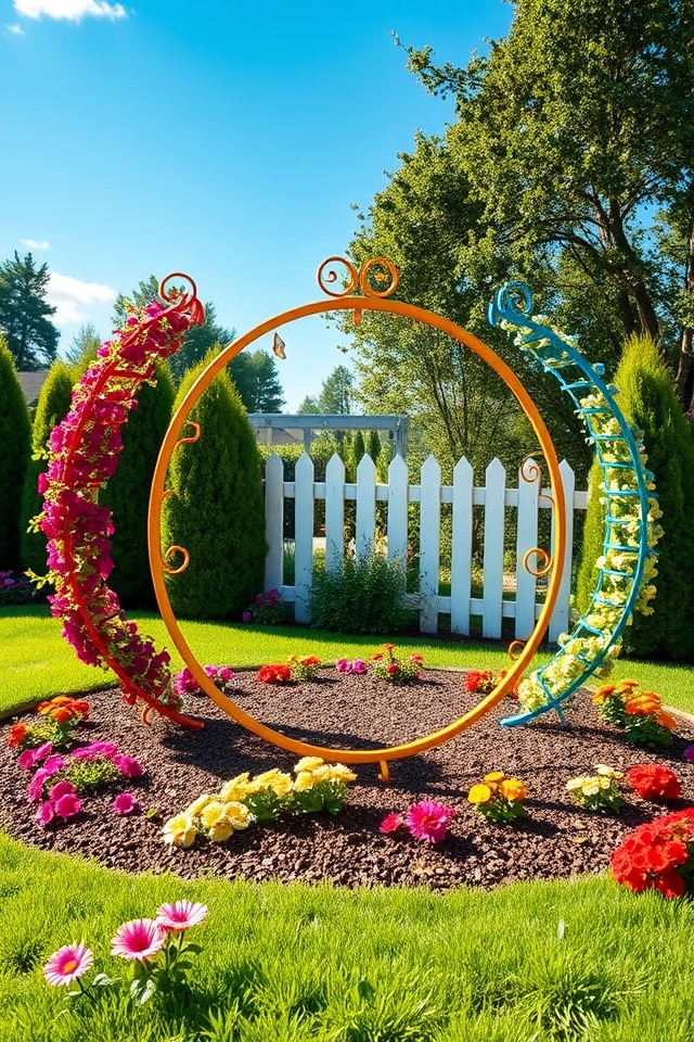 colorful circular trellis ideas