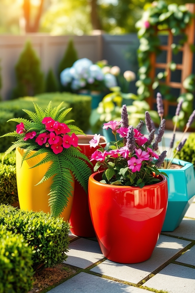 colorful planters add vibrance
