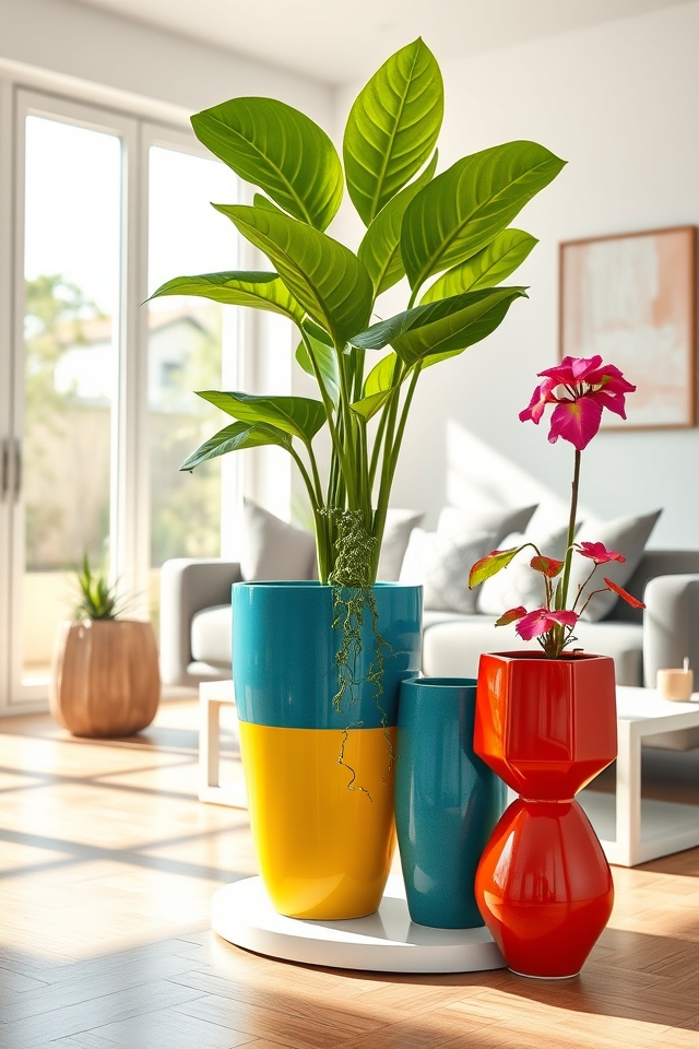 colorful planters bold accents