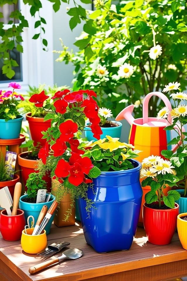 colorful planters enhance spaces