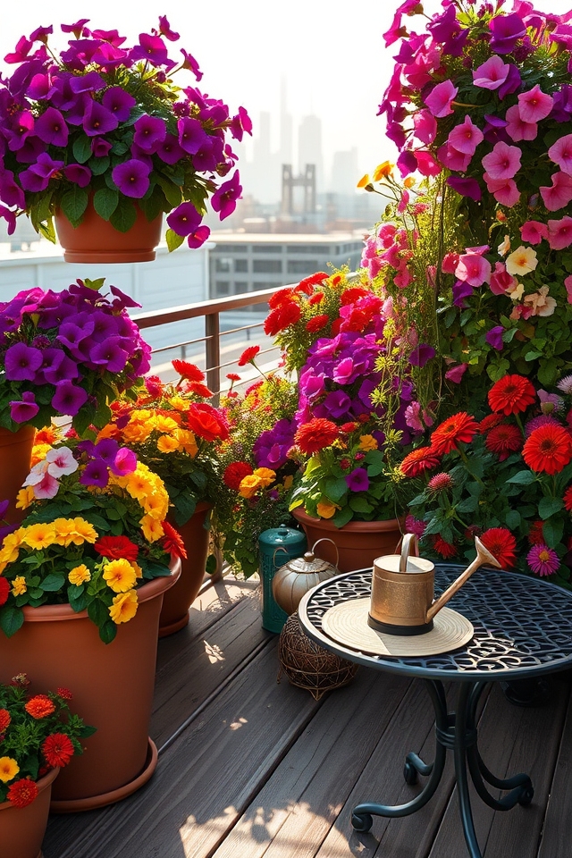 colorful rooftop flowering plants