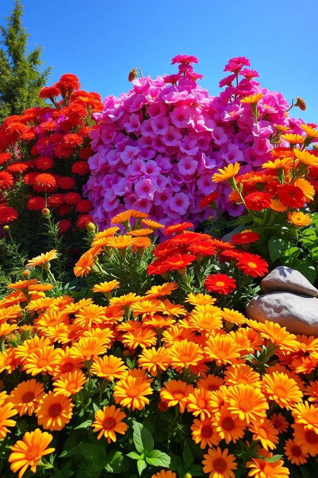 colorful triangular flower arrangement