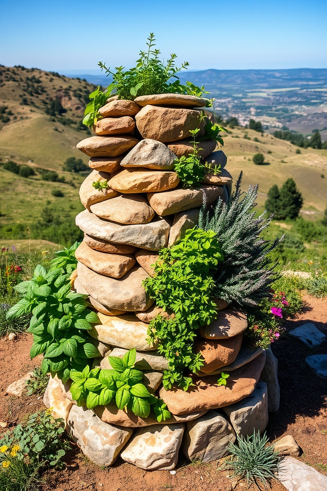 colorful vertical herb garden
