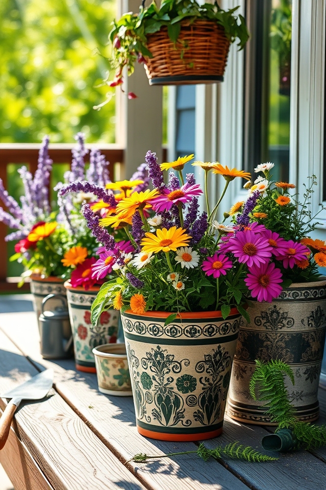 colorful wildflower container gardening