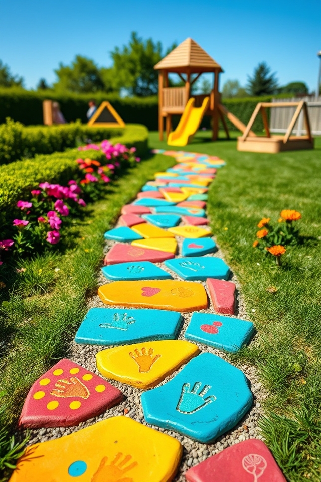 colorful winding stepping pathways