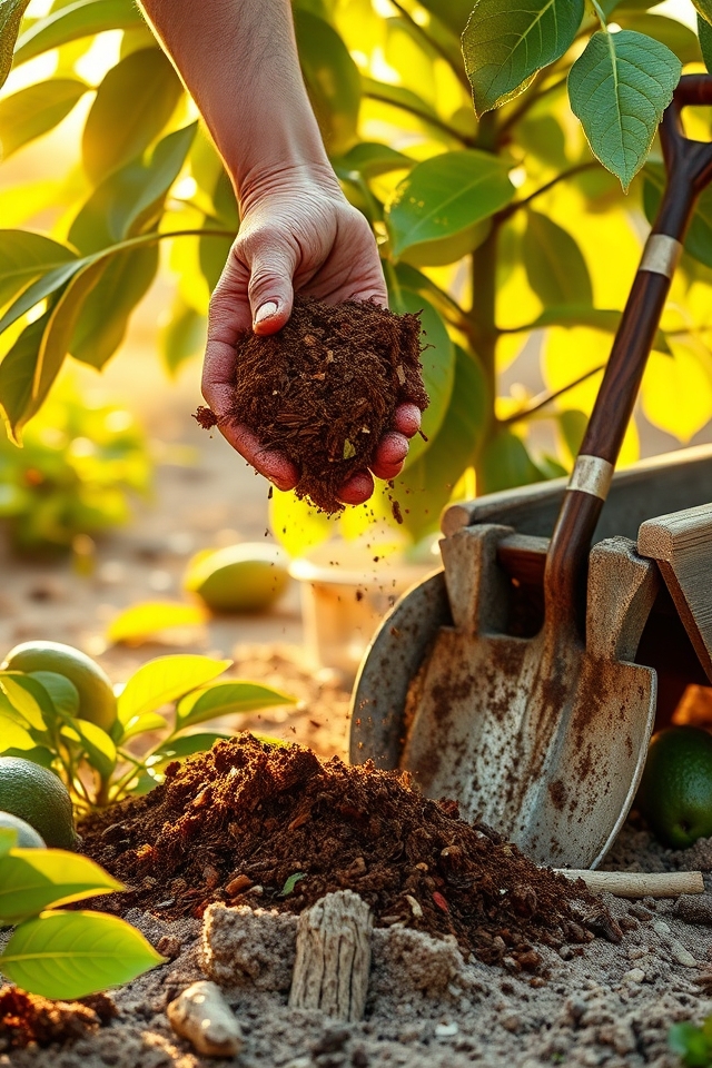 compost enriches avocado soil