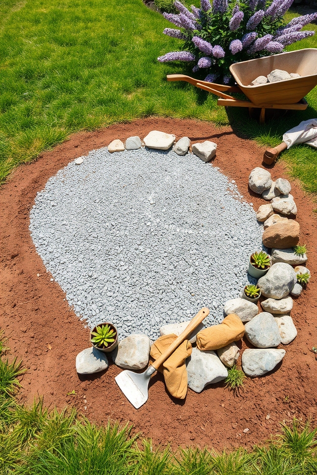 construct rock garden bed