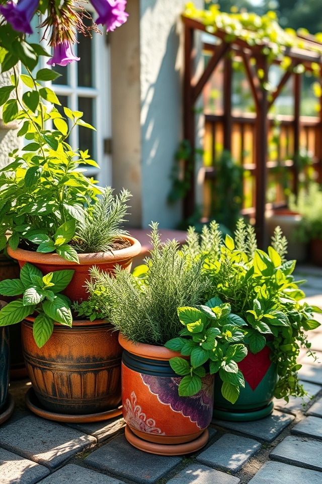 container herb garden creation