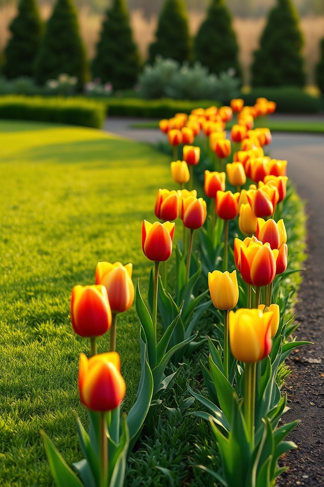 continuous tulip lawn edging