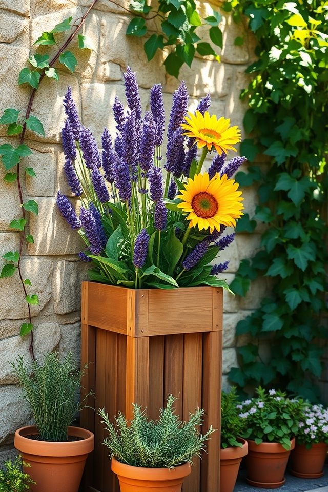 country style plants and planters