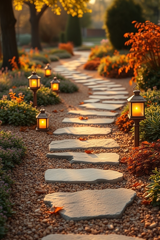 cozy amber gravel pathway