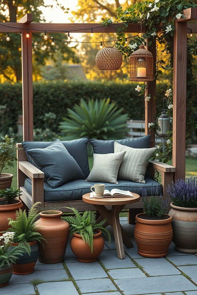 cozy backyard seating nook