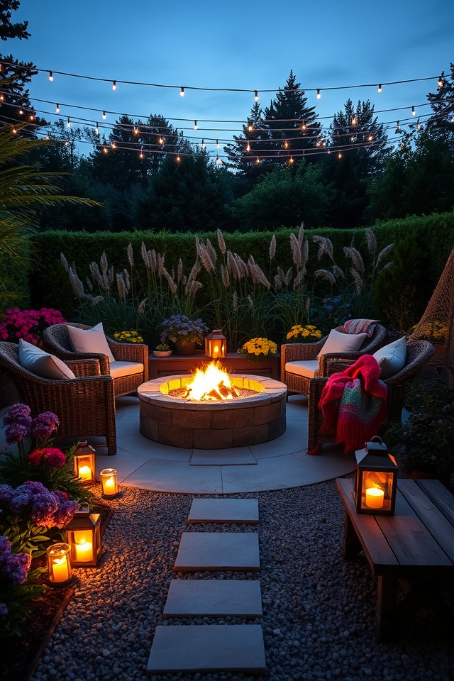 cozy fire pit retreat