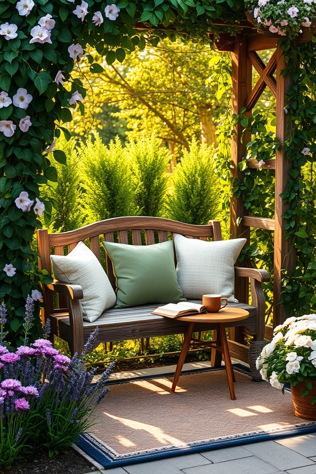 cozy garden bench retreat