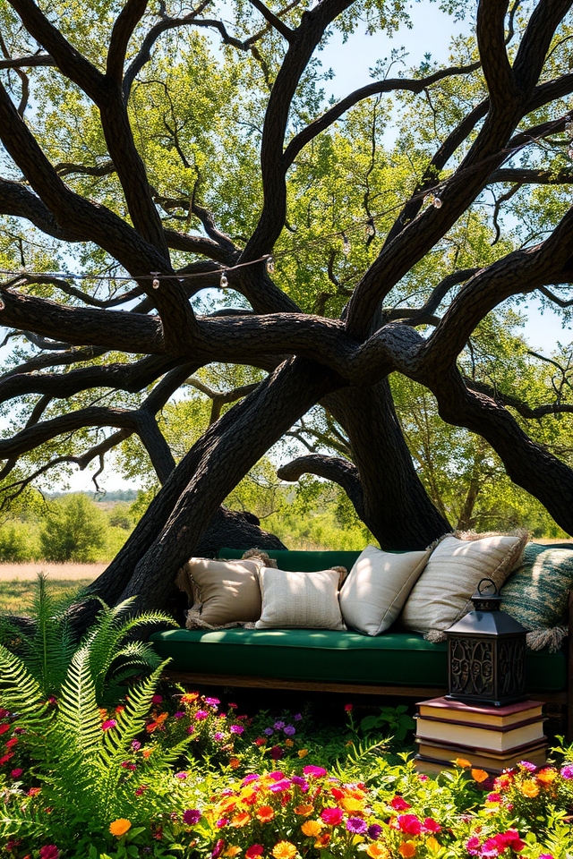 cozy garden reading nook