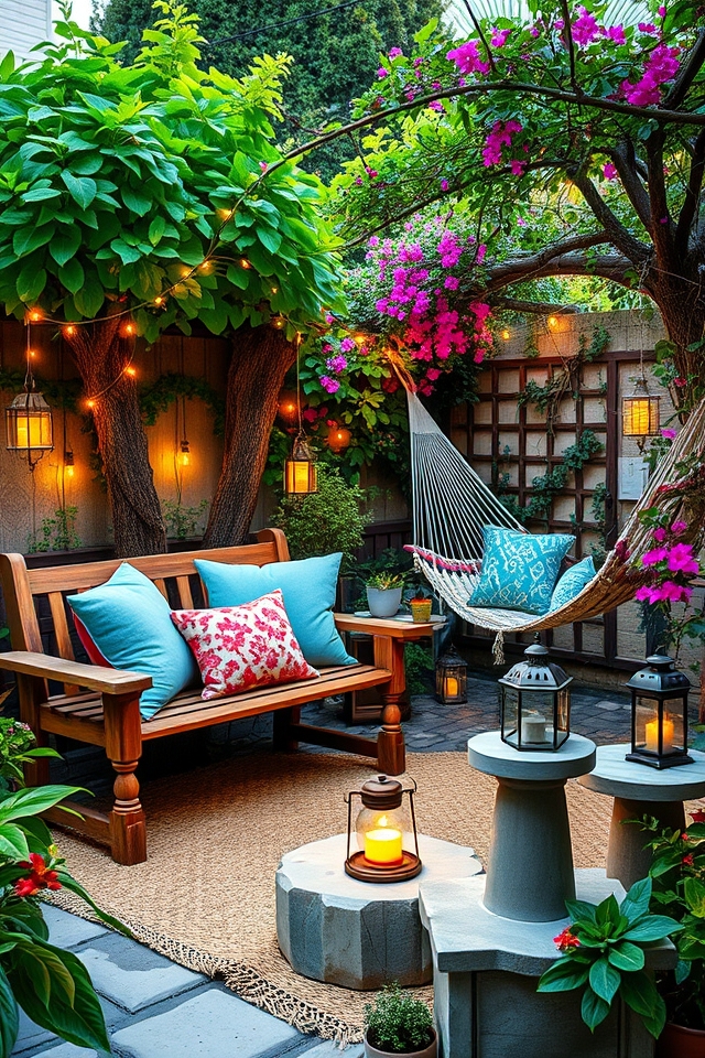 cozy garden seating areas