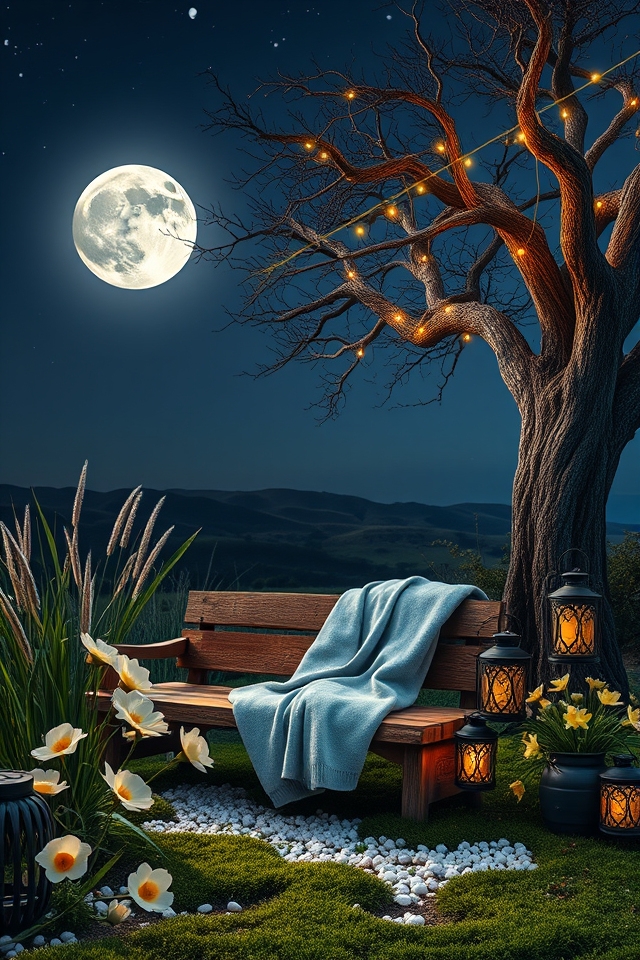 cozy moonlit garden nook