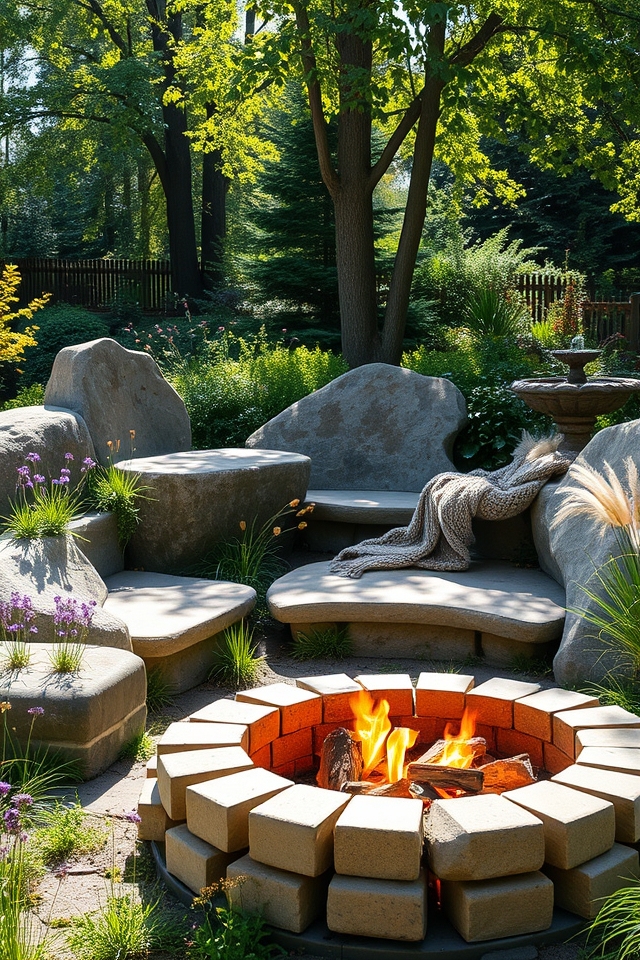 cozy nook with rock seating
