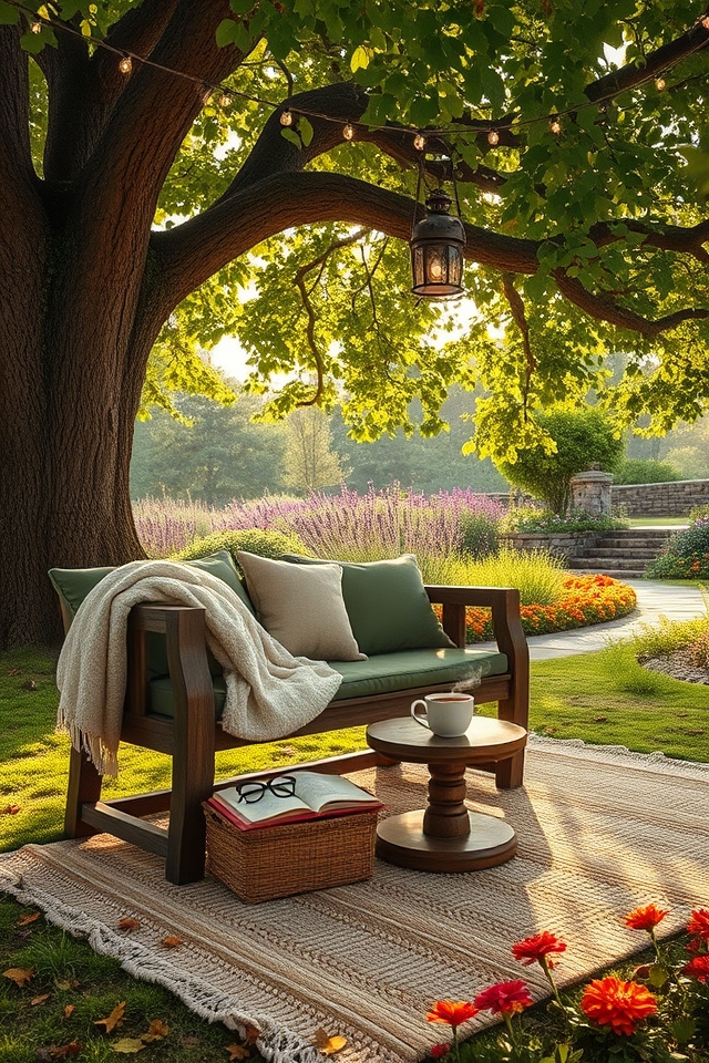 cozy outdoor reading nook