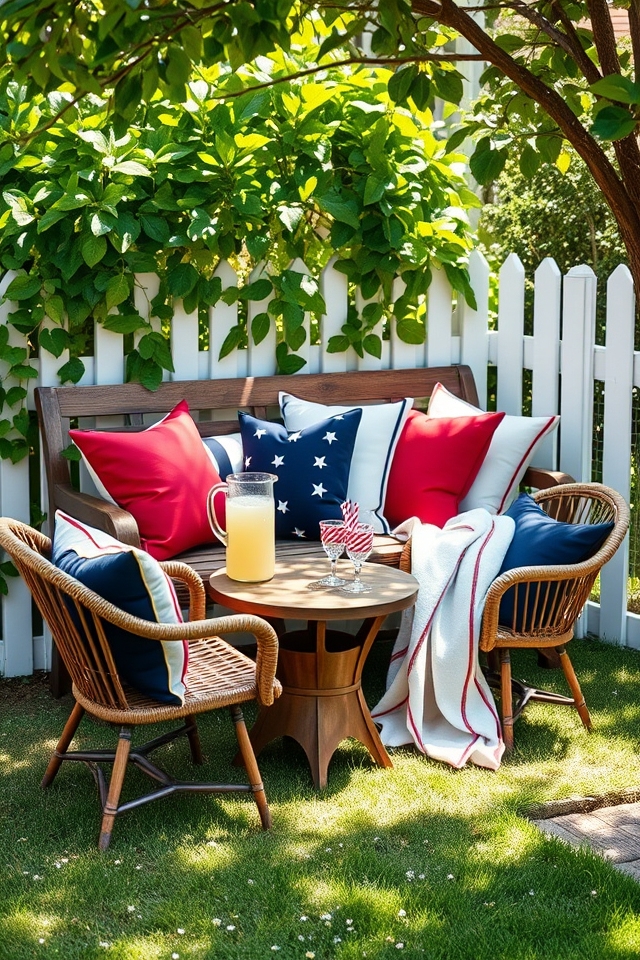 cozy red white blue