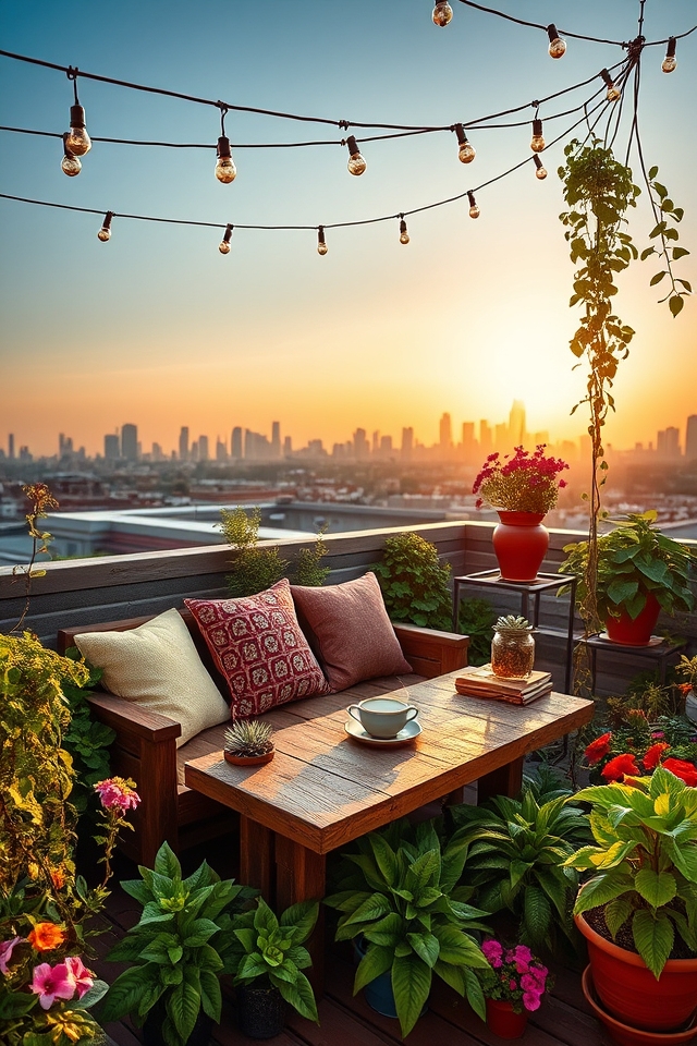 cozy rooftop garden retreat