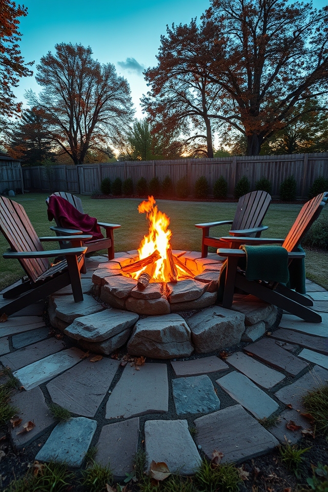cozy rustic fire pit