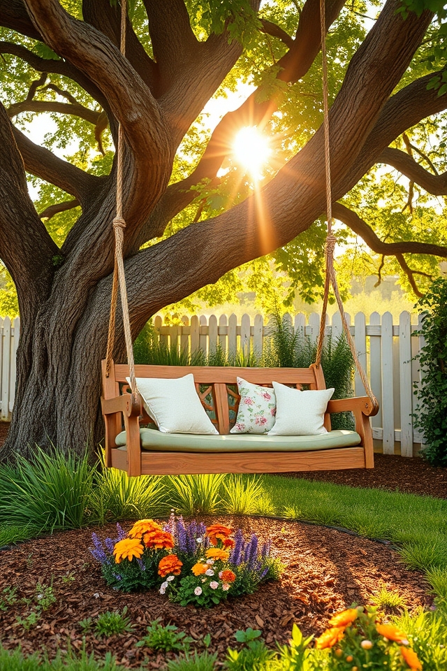 cozy tree swing retreat